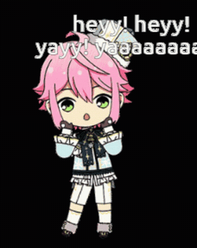 Pink Hair Green Eyes Cartoon Girl Heyy Heyy Yayy GIF