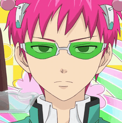 Pink Hair Green Glasses Cartoon Character Looking At Camera GIF