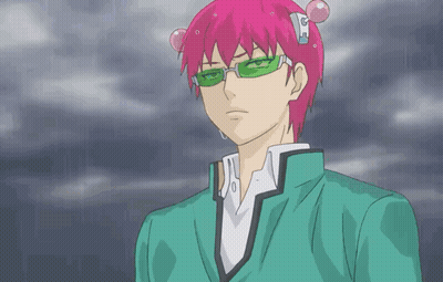 Pink Hair Green Glasses Cartoon Character With Bubbles GIF