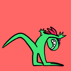 Pink Hair Rex Banging Head Against Wall  GIF