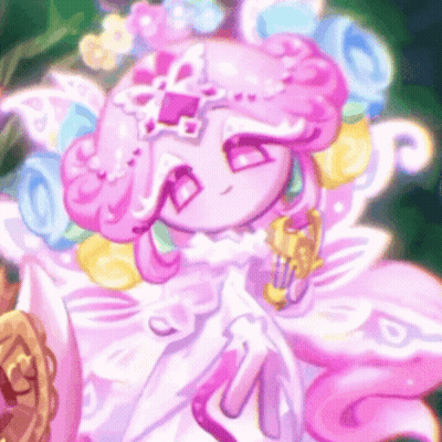 Pink Hair White Dress Cartoon Character Holding Bottle GIF