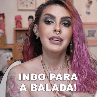 Pink Hair Woman With Indo Para A Balada On Face GIF