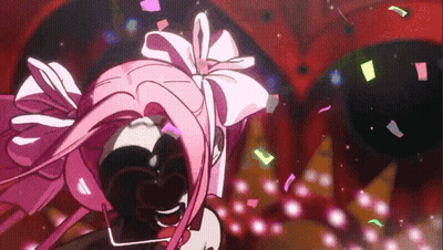 Pink Haired Anime Character With Bow GIF