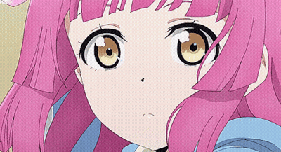 Pink Haired Anime Girl Close Up GIF