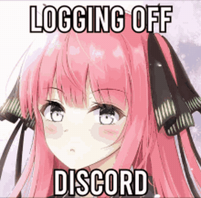 Pink Haired Anime Girl Logging Off Discord GIF
