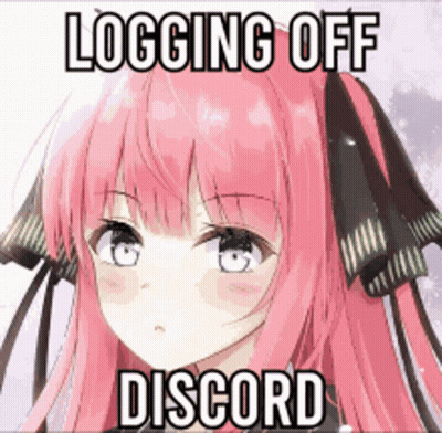 Pink Haired Anime Girl Logging Off Discord GIF