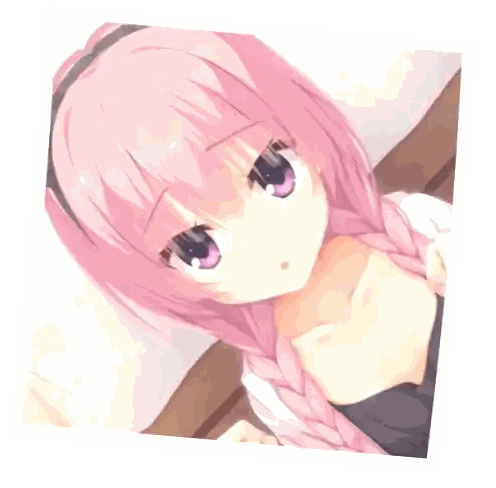 Pink Haired Anime Girl Making Funny Face Sticker