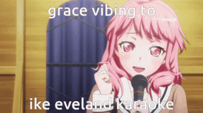 Pink Haired Anime Girl Singing Grace Vibing to Ike Eveland Karaoke