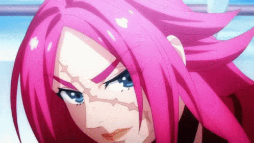 Pink Haired Anime Girl With Blue Eyes GIF