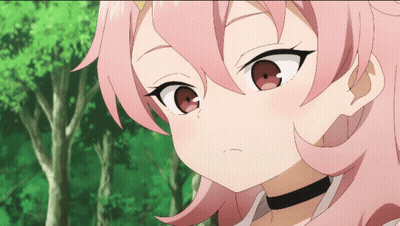 Pink Haired Anime Girl With Choker GIF
