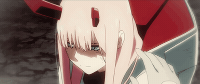 Pink Haired Anime Girl With Horns Crying GIF