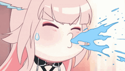 Pink Haired Anime Spit GIF