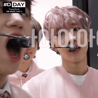 Pink-Haired Boy Singing With Another Boy Watching GIF