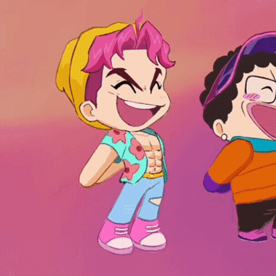 Pink Haired Cartoon Laughing GIF