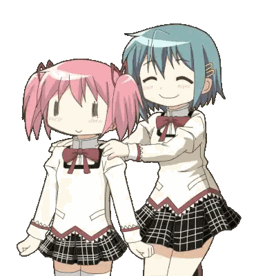 Pink-Haired Girl Being Hugged Sticker