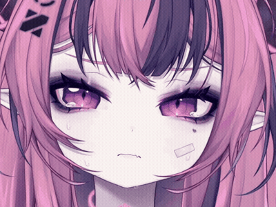 Pink Haired Girl Close Up GIF