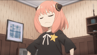 Pink-Haired Girl In Black Shirt With Arrow Up GIF