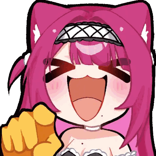 Pink Haired Girl Laughing And Pointing Sticker