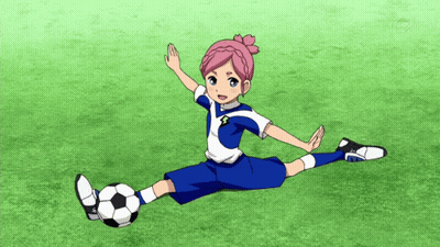 Pink-Haired Girl With Soccer Ball On Foot GIF