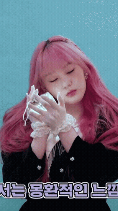 Pink-Haired Girl With White Gloves and Ring