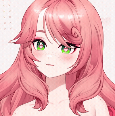 Pink-Haired Green-Eyed Girl With Freckles GIF