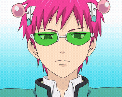 Pink-Haired Green-Glasses Cartoon Character Looking At Camera GIF