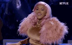 Pink Haired Singer Cardi B. Big Smile GIF
