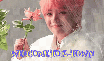 Pink Haired Woman Holding Flower GIF