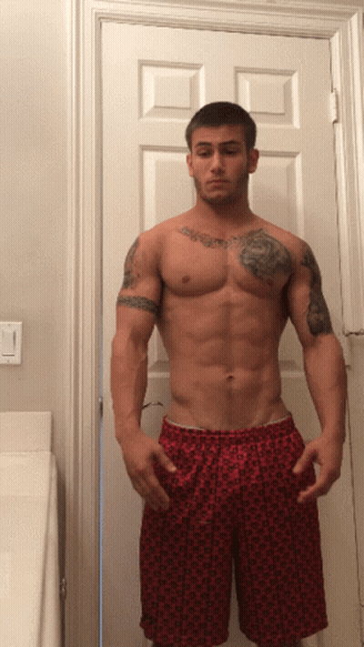 Pink Haired Woman Saying Abs Check GIF