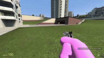 Pink Hand Holding Gun With Number 100 GIF