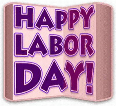 Pink Happy Labor Day Sign GIF