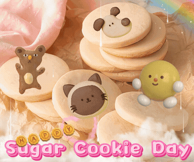Pink Happy Sugar Cookie Day Cookie Stack GIF