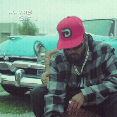 Pink Hat Man In Front Of Blue Car Mr.vmb GIF