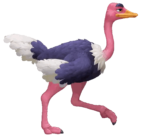 Pink Headed Ostrich Sticker
