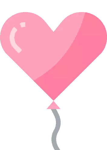 Pink Heart Balloon With String Sticker