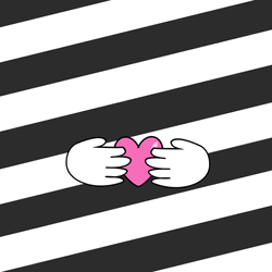 Pink Heart Beating Hug Art GIF