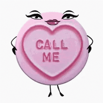 Pink Heart Candy Bar Saying Call Me GIF