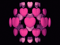 Pink Heart Chandelier Rotating