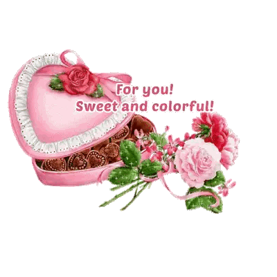Pink Heart Chocolates For You Sticker
