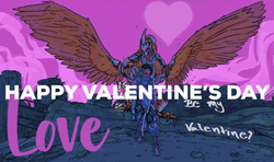 Pink Heart Cyberpunk Sky Valentine's