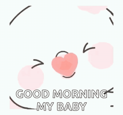 Pink Heart Face Saying Good Morning My Baby GIF