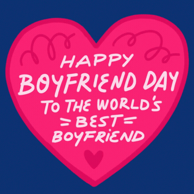 Pink Heart Happy Boyfriend Day To The World's Best Boyfriend GIF