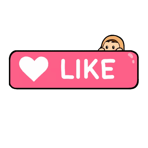 Pink Heart Like Button Sticker