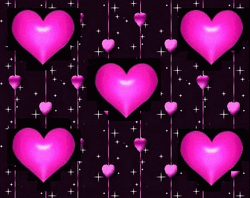Pink Heart Love Glitter Rain