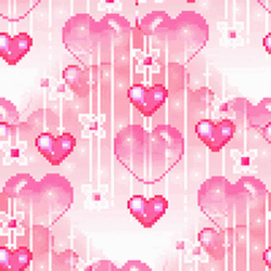 Pink Heart Pattern Pixel Art