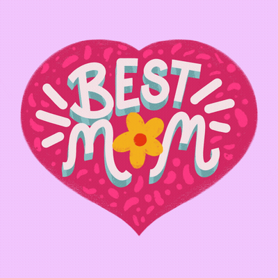 Pink Heart Saying Best Mom GIF