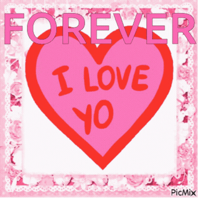 Pink Heart Saying Forever I Love You GIF