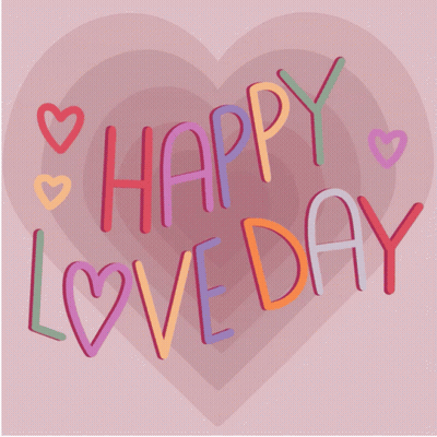 Pink Heart Saying Happy Love Day GIF