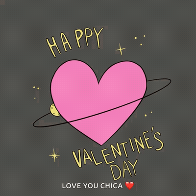 Pink Heart Saying Happy Valentine's Day GIF