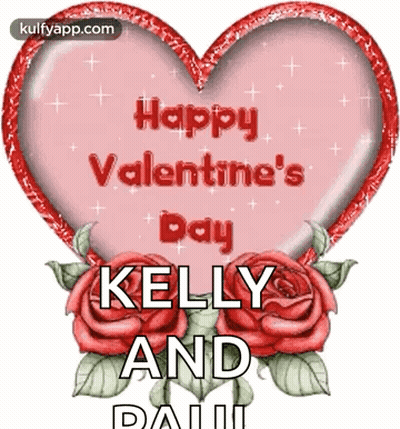 Pink Heart Saying Happy Valentine's Day Kelly And Patti GIF